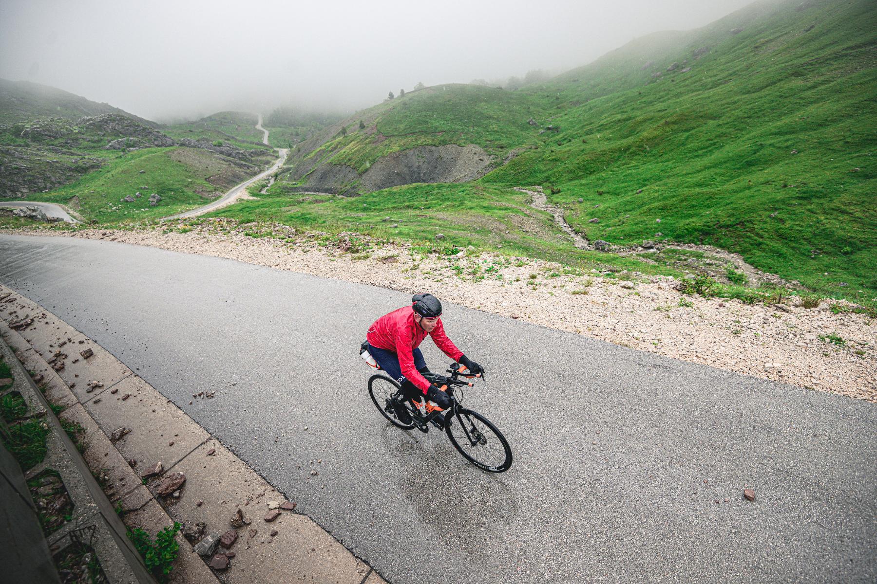 rider in rain in the Vlasic mountain