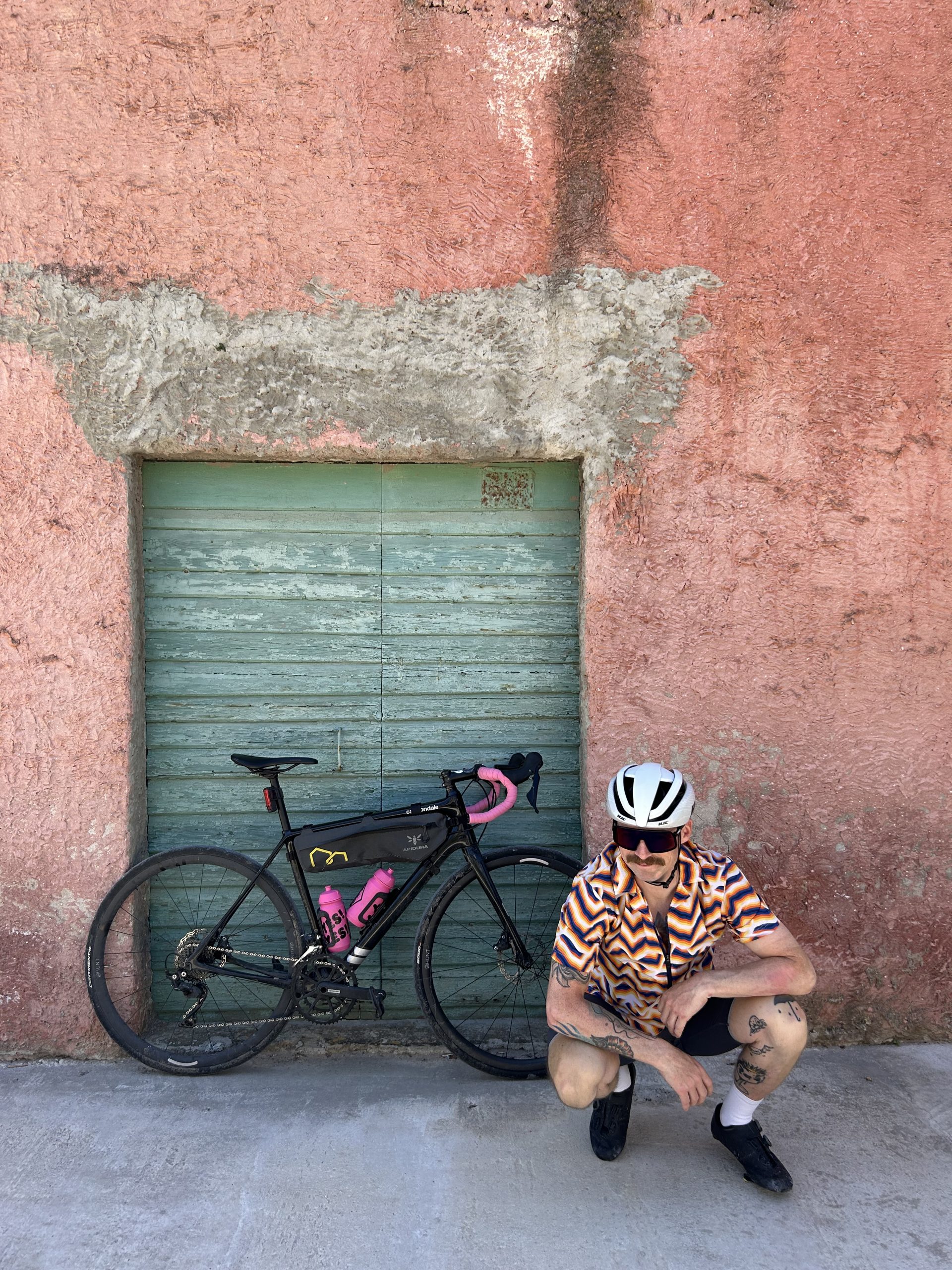 Jakub Jandík posing with his bike